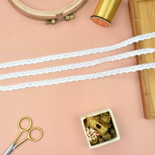 [CRL97 WHITE] Double Side Border Crochet Lace