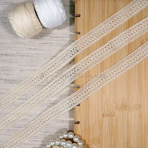 [CRL156 BEIGE] One Side Border Crochet Lace