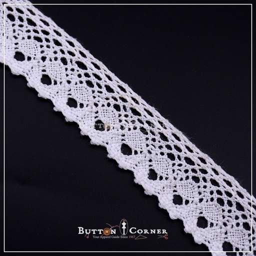[CRL118 WHITE] One Side Border Crochet Lace