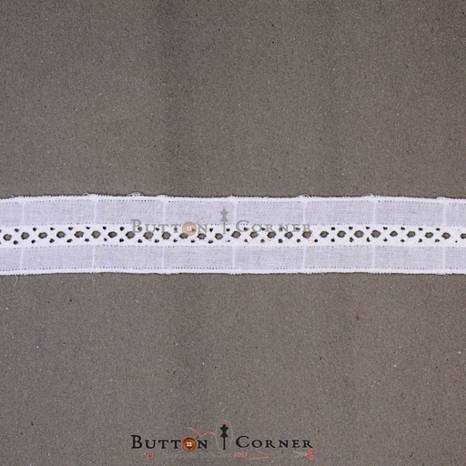 [CL136-WHITE] Double Side Border Cotton Lace