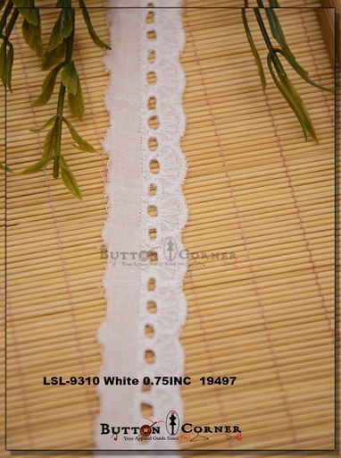 [LSL-9310 WHITE] Cotton One Side Border Lace