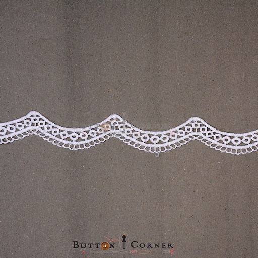 [20724-WHITE] One Side Border Shuttle Lace
