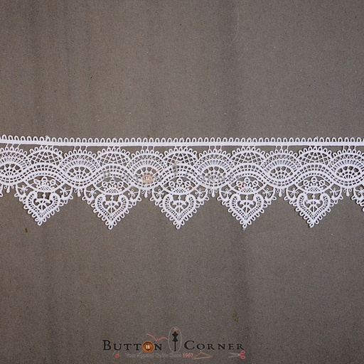 [20799-WHITE] One Side Border Shuttle Lace