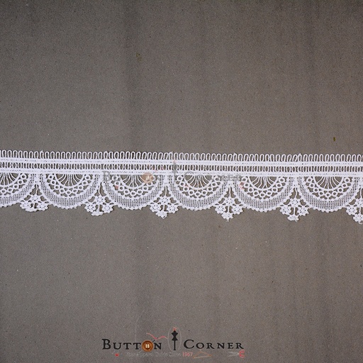 [20804-WHITE] One Side Border Shuttle Lace
