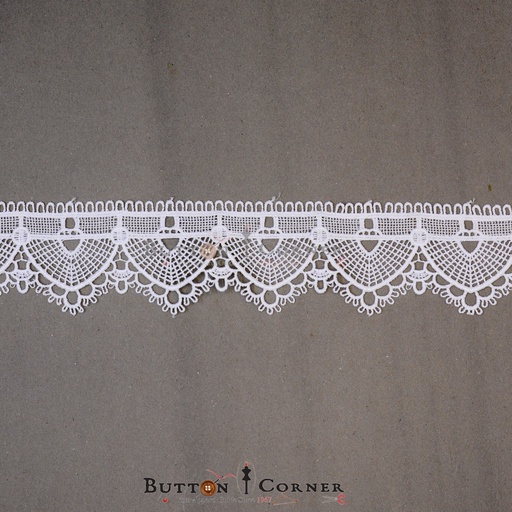 [20813-WHITE] One Side Border Shuttle Lace