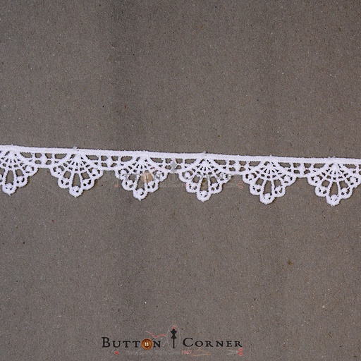 [20842-WHITE] One Side Border Shuttle Lace