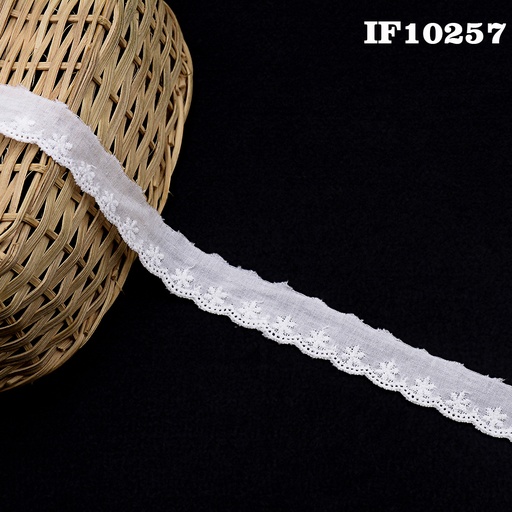 [IF10257-WHITE] Cotton One Side Border Lace