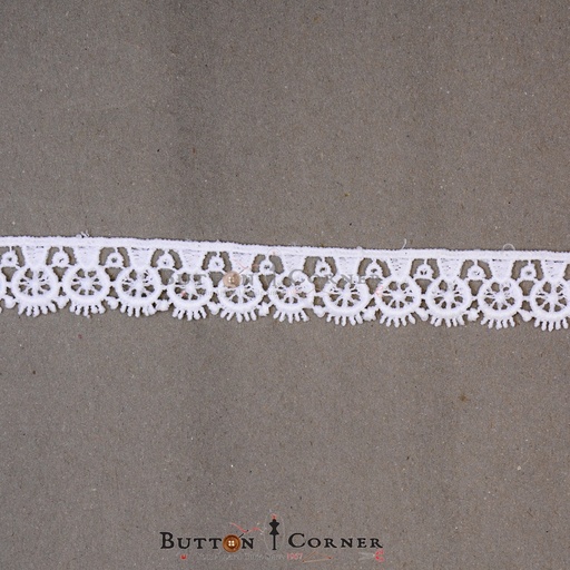 [20844 WHITE] One Side Border Shuttle Lace