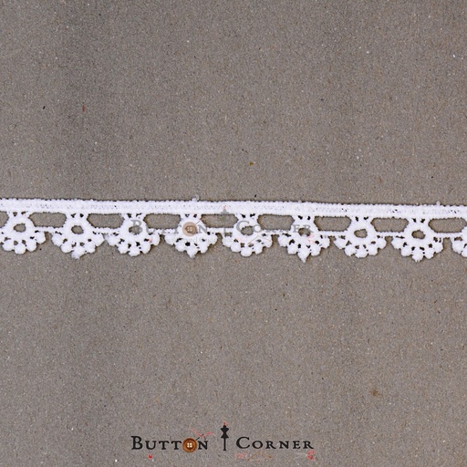 [20850-WHITE] One Side Border Shuttle Lace