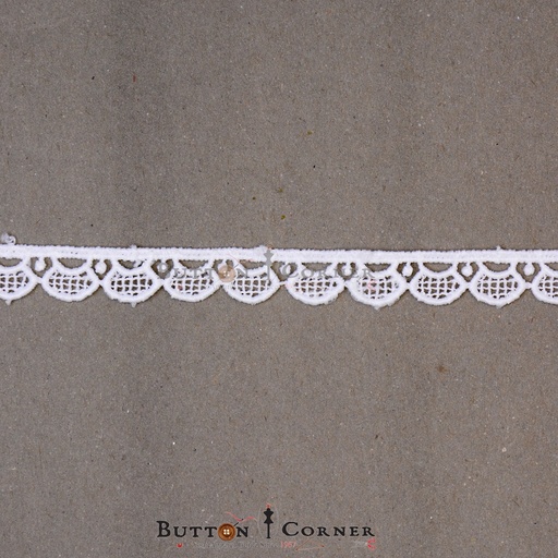 [20851-WHITE] One Side Border Shuttle Lace