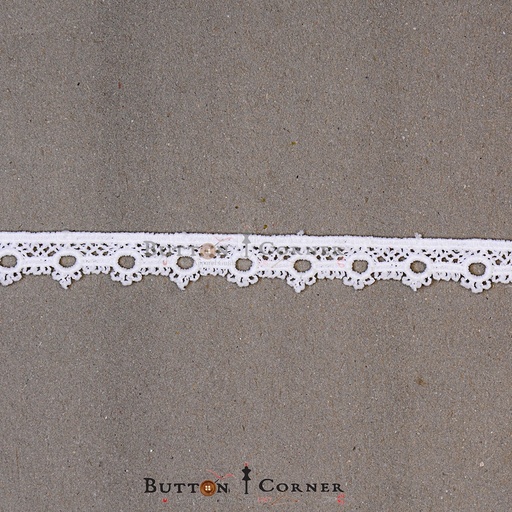 [20861-WHITE] One Side Border Shuttle Lace