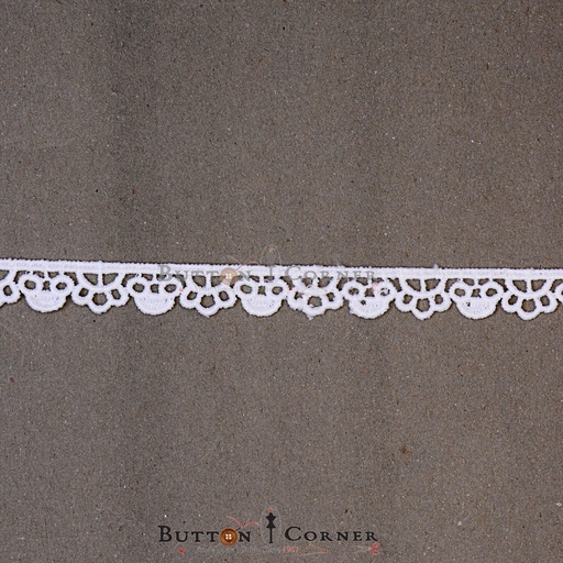 [20864-WHITE] One Side Border Shuttle Lace