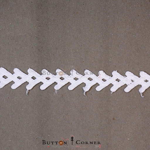 [D1390 WHITE] Double Side Border Shuttle Lace