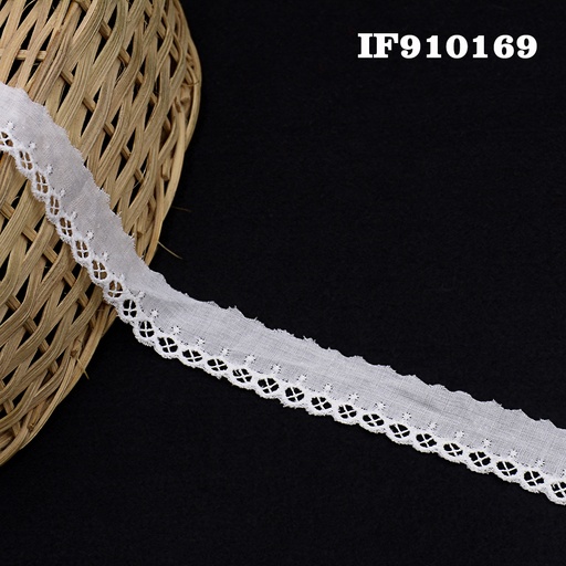 [IF910169 WHITE] Cotton One Side Border Lace