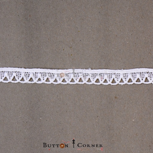 [21067 WHITE] One Side Border Shuttle Lace