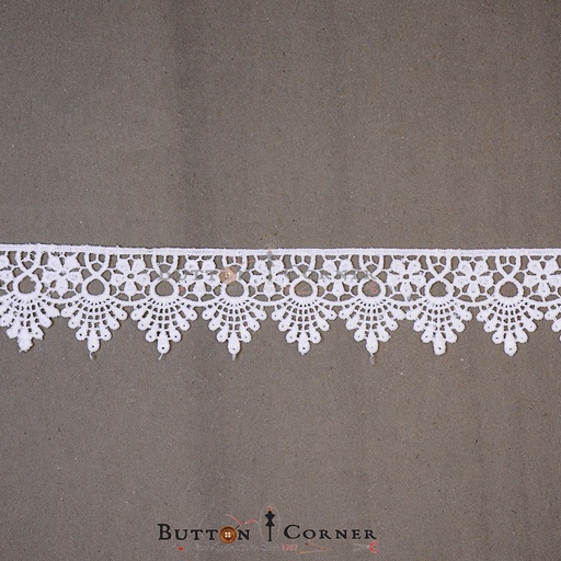 [21073-WHITE] One Side Border Shuttle Lace