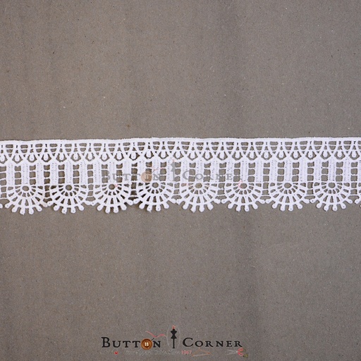 [21078-WHITE] One Side Border Shuttle Lace