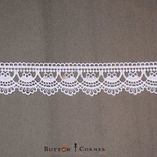 [21089-WHITE] One Side Border Shuttle Lace