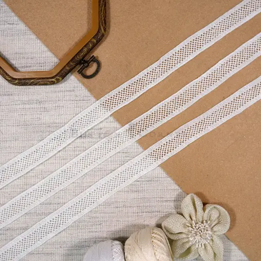 [AJL9558 WHITE] Double Side Border Crochet Lace