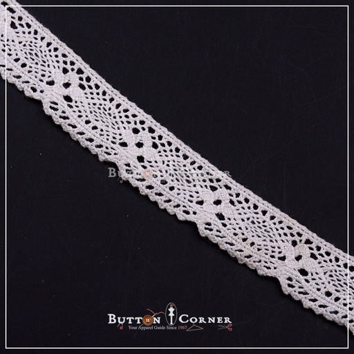 [CRL142 WHITE] One Side Border Crochet Lace