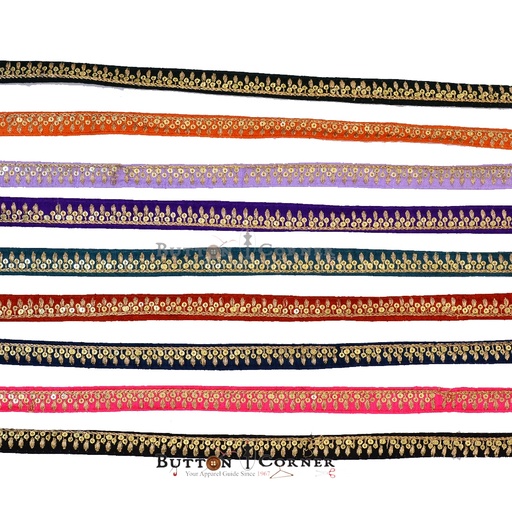 Fancy Metallic Yarn Sequence Lace