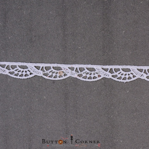 [20841-WHITE] One Side Border Shuttle Lace