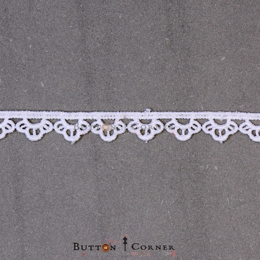 [20853-WHITE] One Side Border Shuttle Lace
