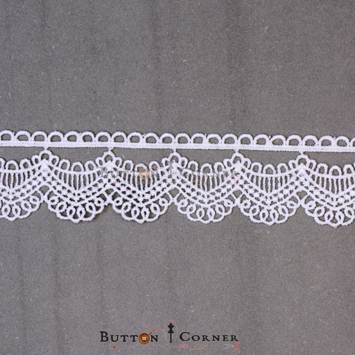 [20933-WHITE] One Side Border Shuttle Lace