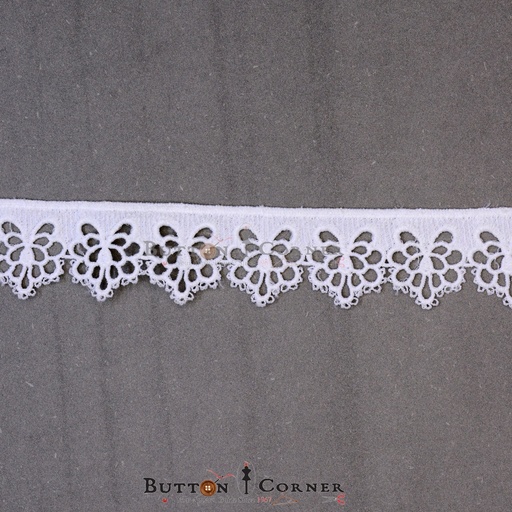 [20934-WHITE] One Side Border Shuttle Lace