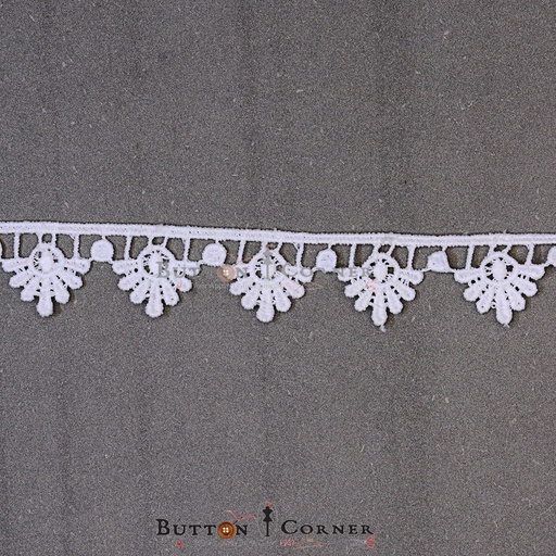 [20938-WHITE] One Side Border Shuttle Lace