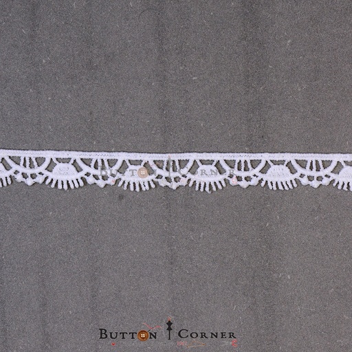 [20951-WHITE] One Side Border Shuttle Lace