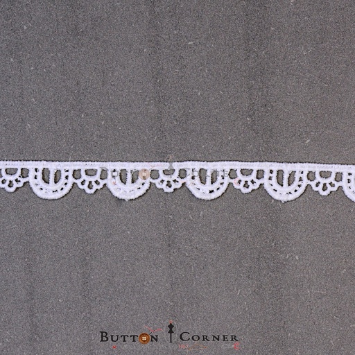 [20962-WHITE] One Side Border Shuttle Lace