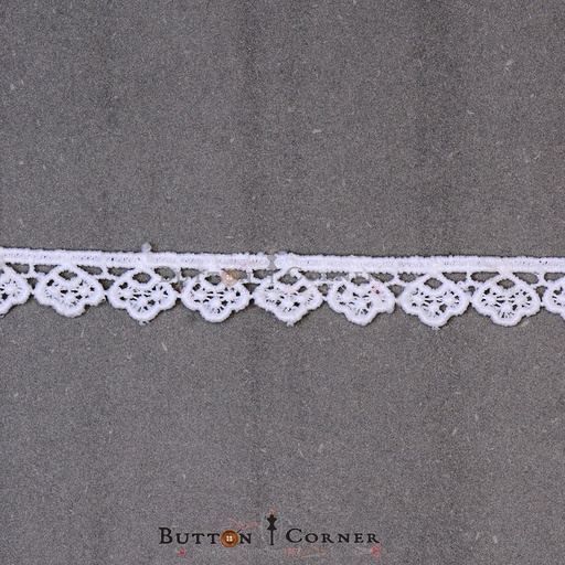 [21087-WHITE] One Side Border Shuttle Lace