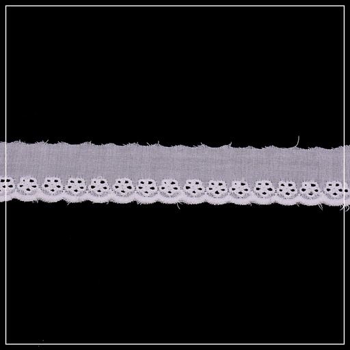 [MYB633 WHITE] One Side Border Cotton Lace