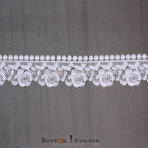 [21137-WHITE] One Side Border Shuttle Lace