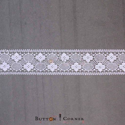 [21193 WHITE] Double Side Border Shuttle Lace