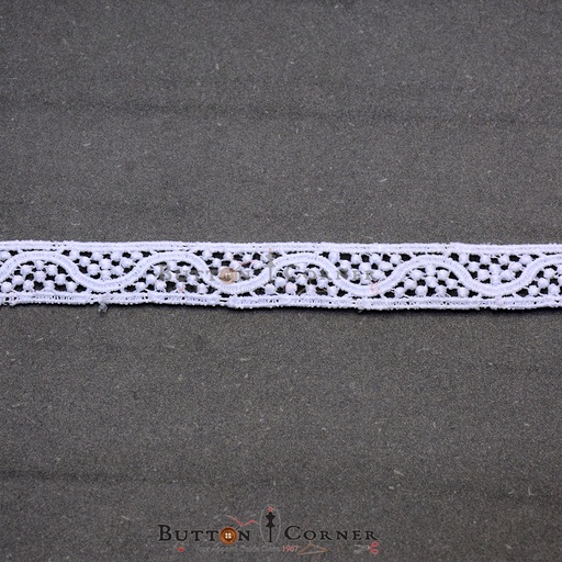 [8014-WHITE] Double Side Border Shuttle Lace