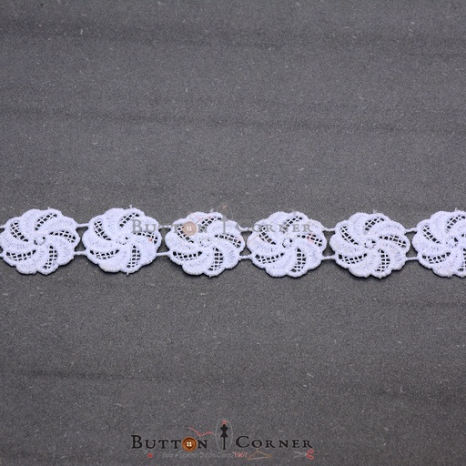 [8042 WHITE] Applique Shuttle Lace
