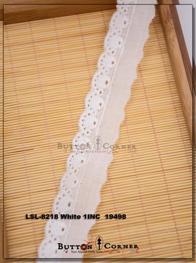 [LSL-8218 WHITE] Cotton One Side Border Lace