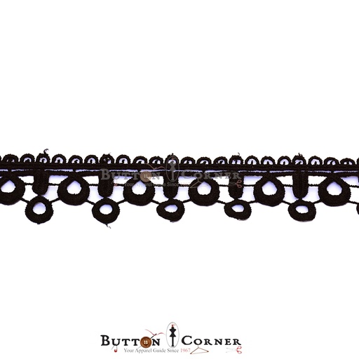 [D11314 BLACK] One Side Border Shuttle Lace