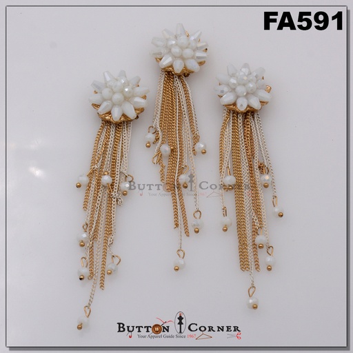 Fancy Glass Beads Stone Hanging Button