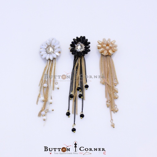 Fancy Glass Beads Stone Hanging Button