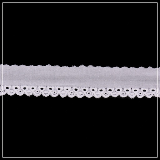 [B-115-WHITE] Cotton One Side Border Lace