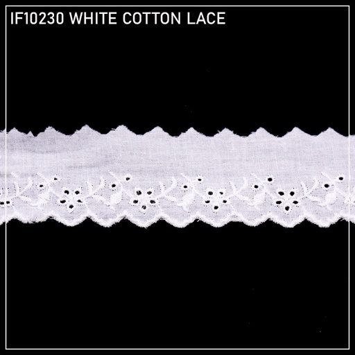 [IF10230-WHITE] Cotton One Side Border Lace