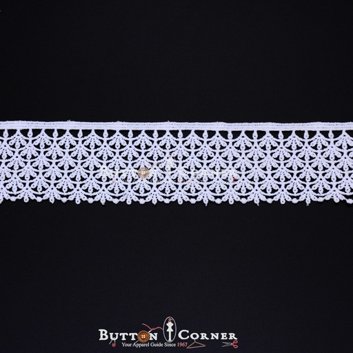 [D11402-WHITE] One Side Border Shuttle Lace