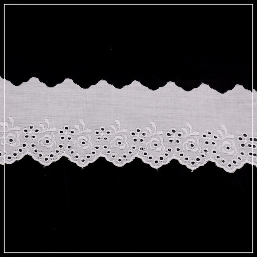 [CL311-WHITE] Cotton One Side Border Lace