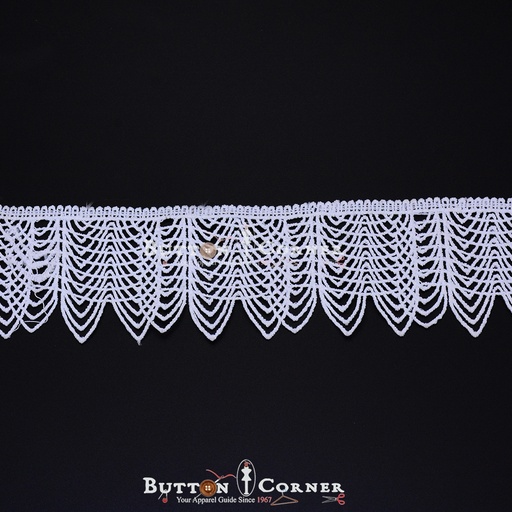 [D11301-WHITE] One Side Border Shuttle Lace
