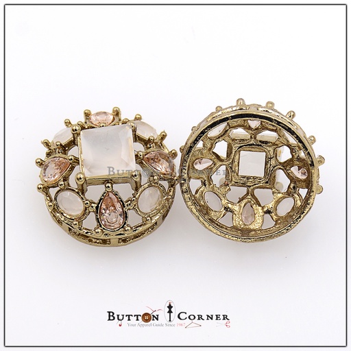 Circle Shape Fancy Kundan Button