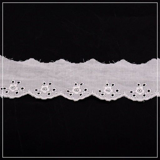 [CL315-WHITE] Cotton One Side Border Lace
