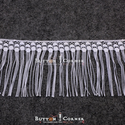 [724214-WHITE] One Side Border Shuttle Hanging Lace